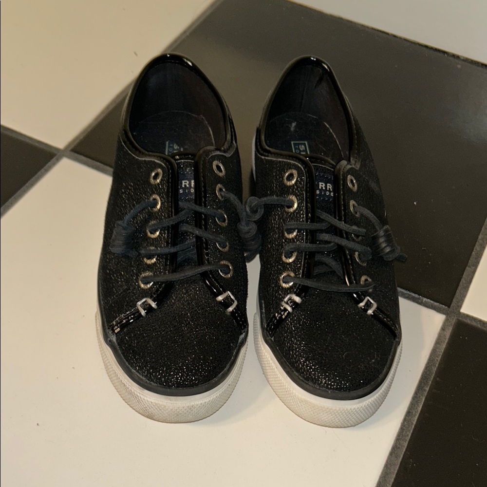 Sperry Black and White Sparkle Sneakers